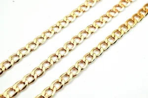 3 Feet 18K Pinky Gold Filled Look, Chain Cuban Link Chain, Cable Chain Width 3mm Thickness 1mm Gold Filled Look, Finding Chain For Jewelry Making PGF19