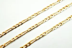 3 Foots 18K Pinky Gold Filled Look, Chain Figaro Chain Width 2mm Thickness 0.5mm Gold-Filled finding for Gold Filled Look, Jewelry Making PGF06