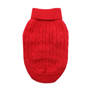 Cable Knit Sweater | Fiery Red