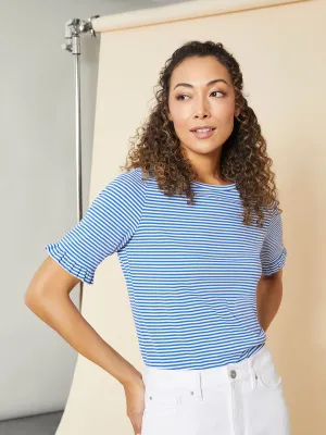 Ruffle Trim Sleeve Tee